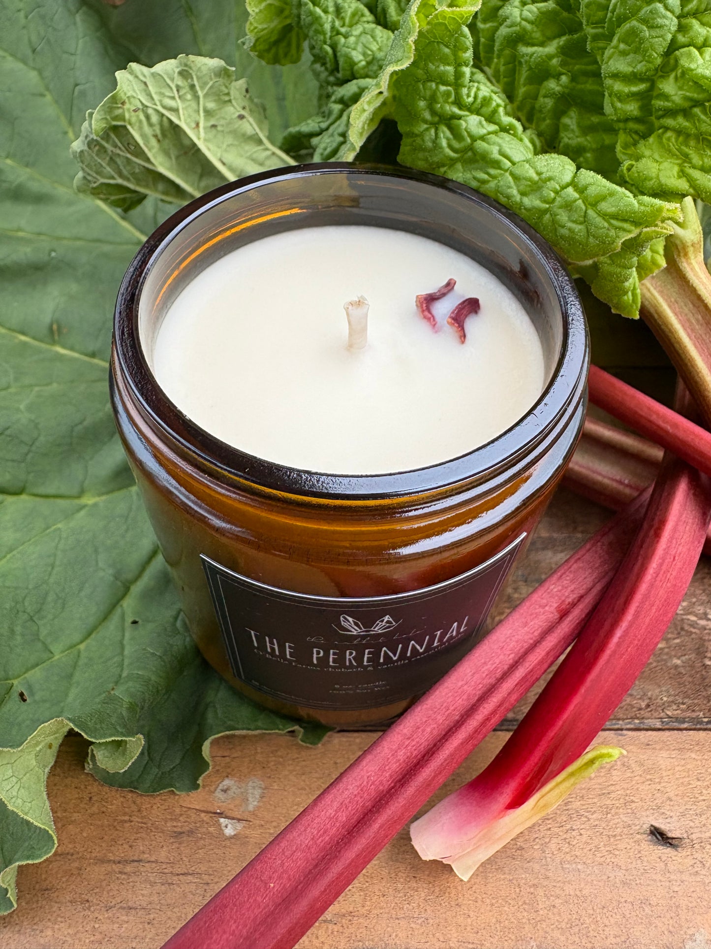 The Perennial | 8 oz. Soy Wax Essential Oil Amber Jar