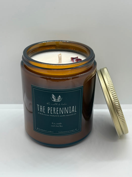The Perennial | 8 oz. Soy Wax Essential Oil Amber Jar