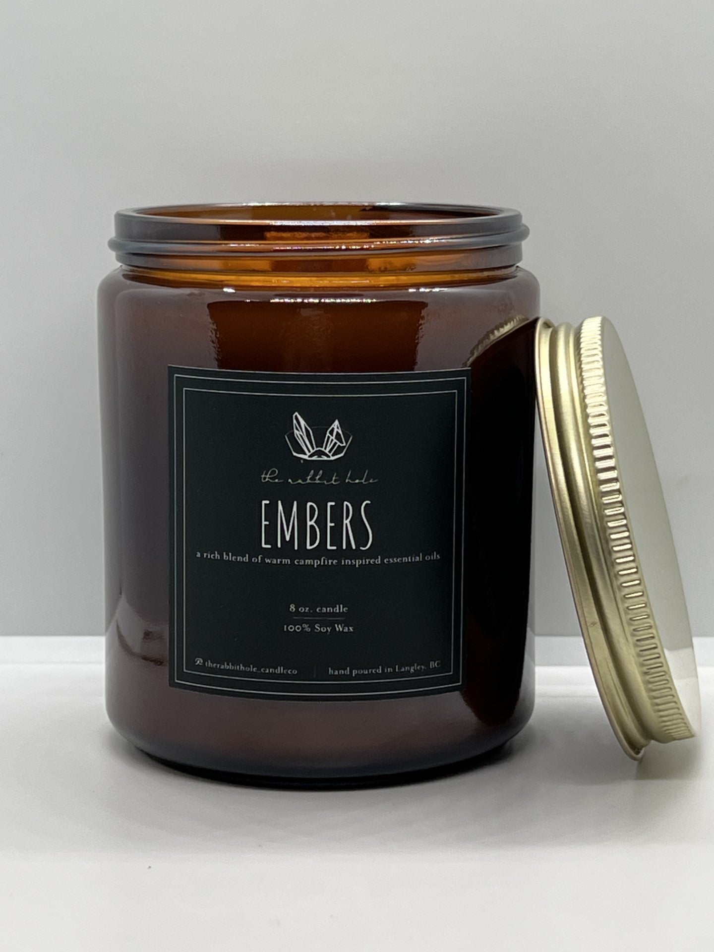 Embers 8 oz. Soy Wax Essential Oil Amber Jar