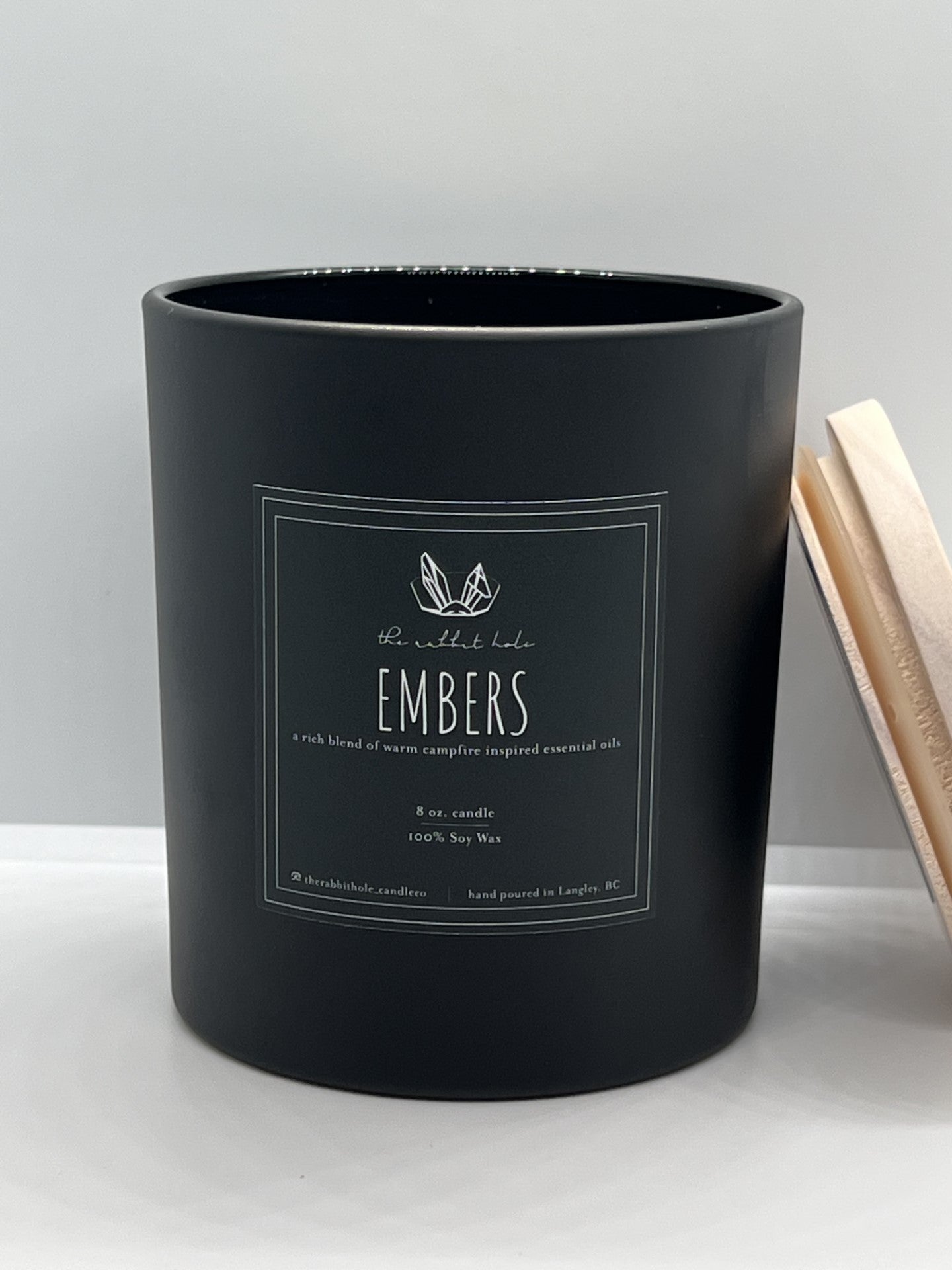 Embers | 8 oz. Soy Wax Essential Oil Wood Wick Lux Vessel