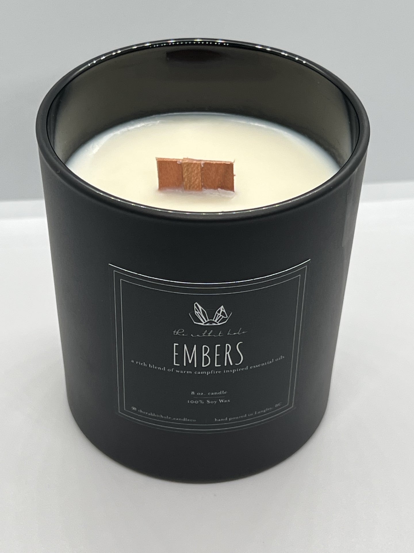 Embers | 8 oz. Soy Wax Essential Oil Wood Wick Lux Vessel