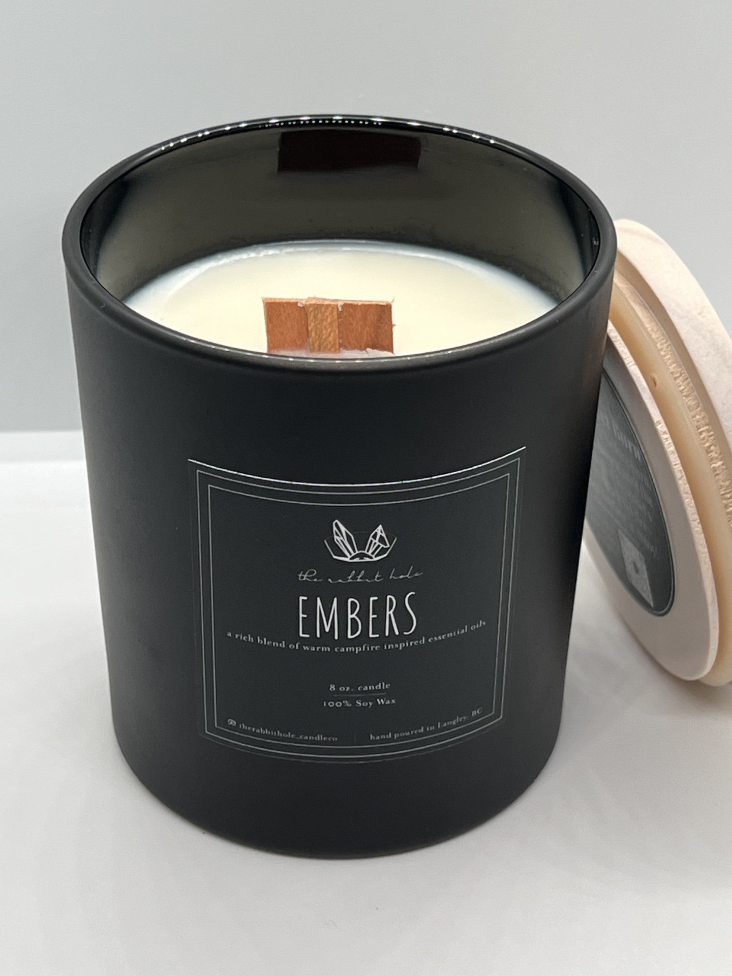 Embers | 8 oz. Soy Wax Essential Oil Wood Wick Lux Vessel