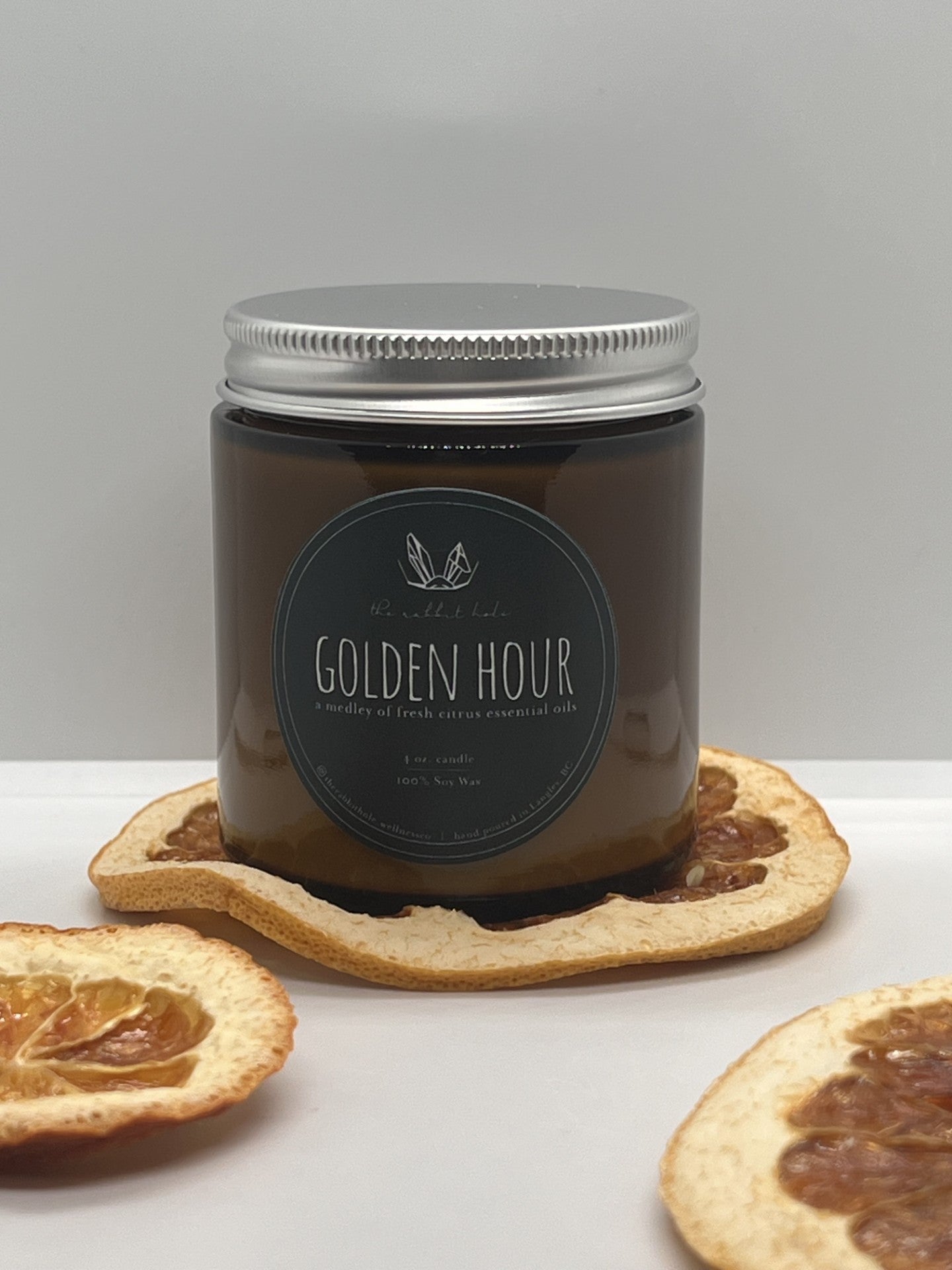 Golden Hour mini | 4 oz. Soy Wax Essential Oil Amber Jar