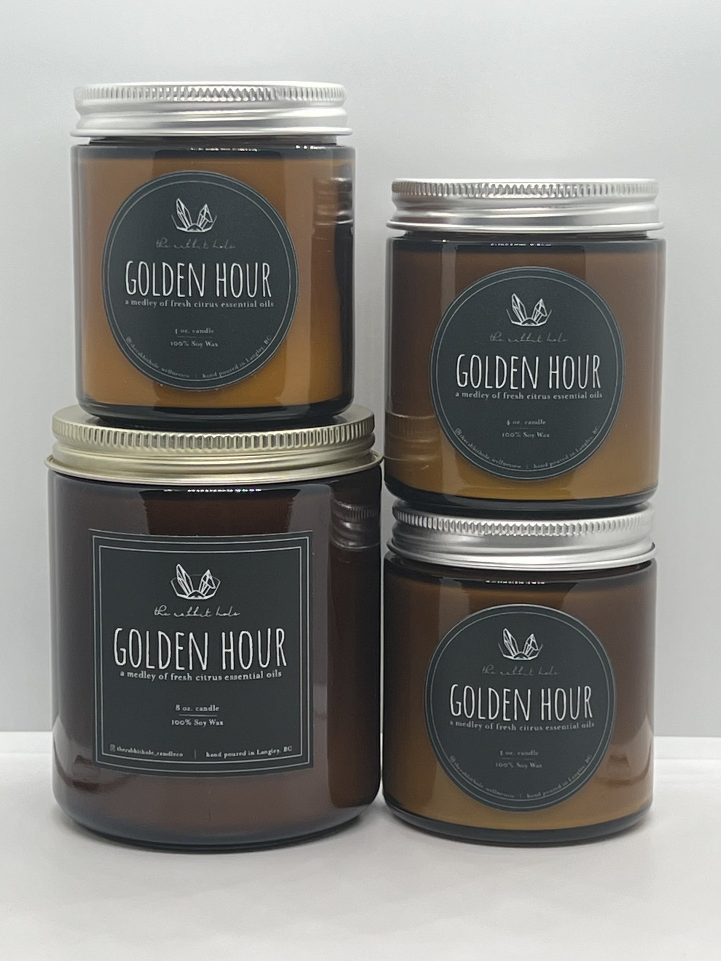 Golden Hour mini | 4 oz. Soy Wax Essential Oil Amber Jar