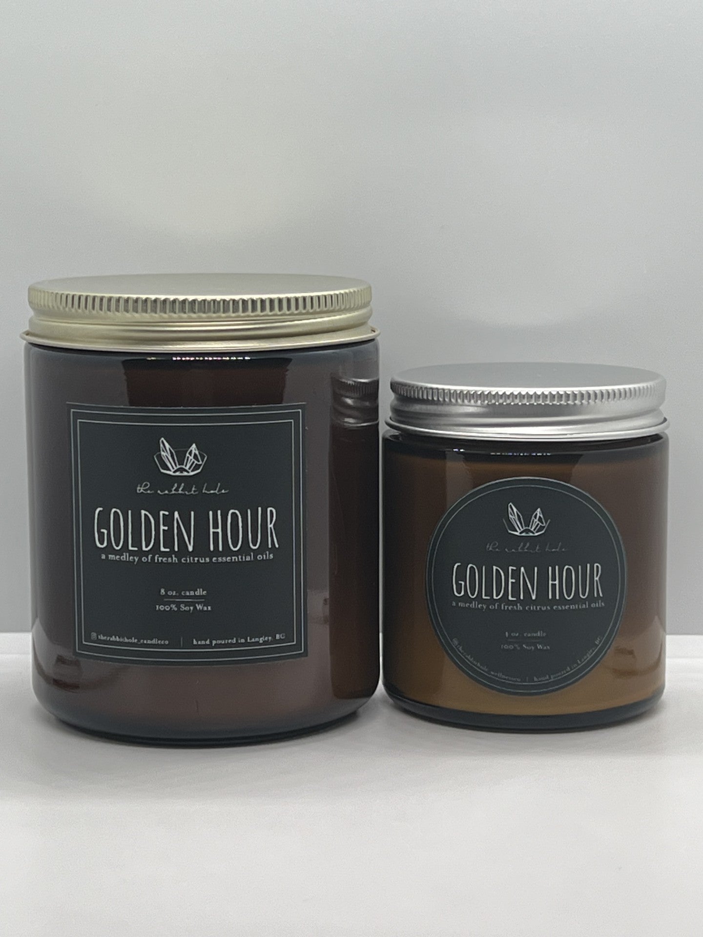Golden Hour mini | 4 oz. Soy Wax Essential Oil Amber Jar