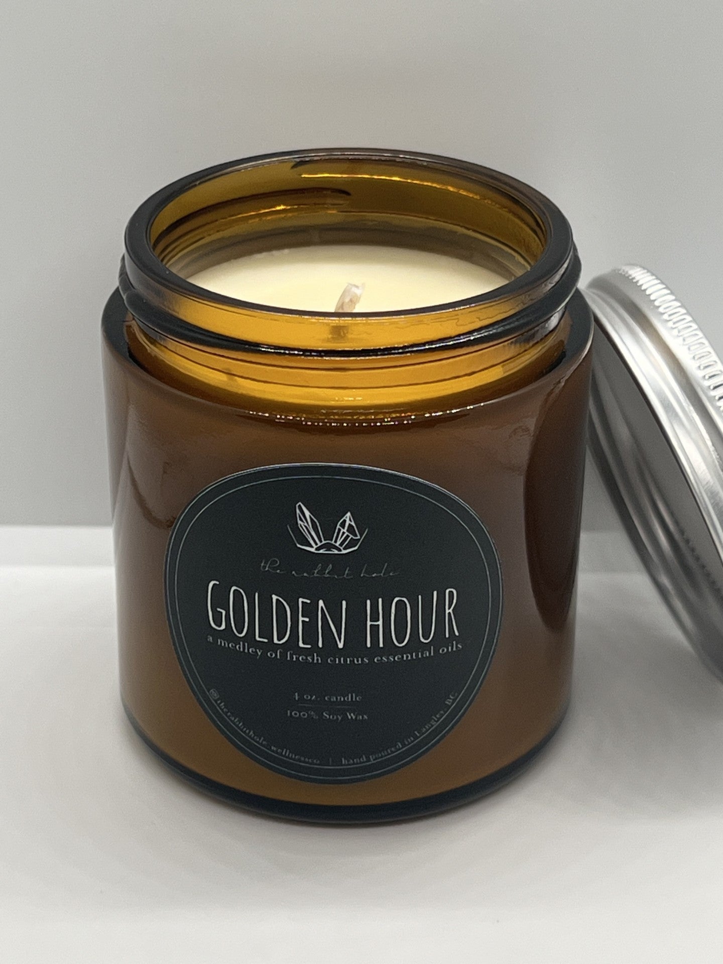 Golden Hour mini | 4 oz. Soy Wax Essential Oil Amber Jar