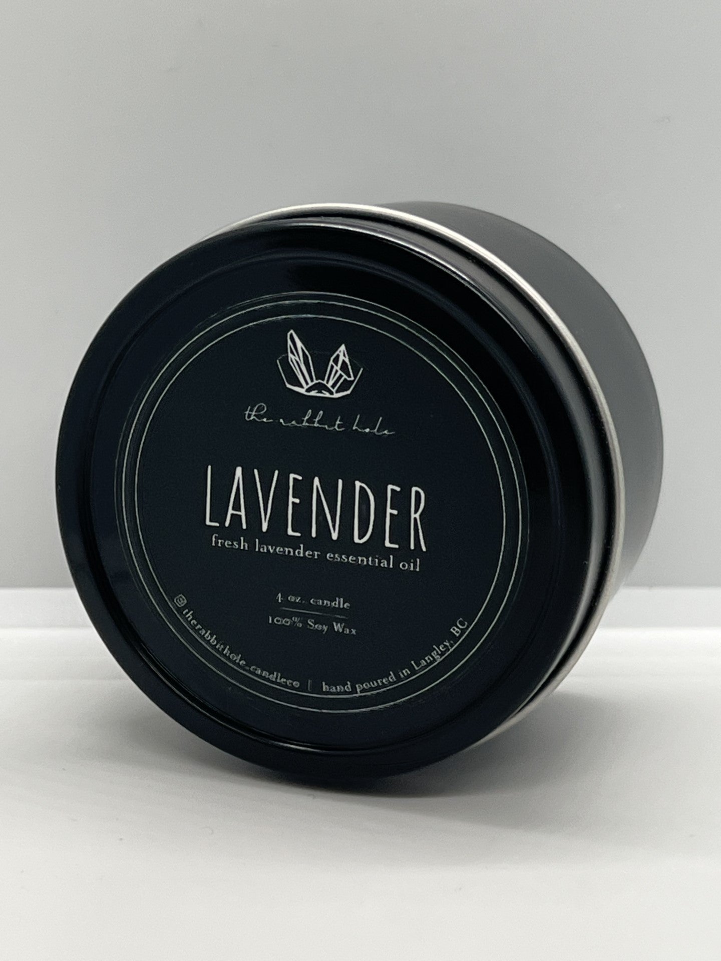 Lavender 4oz. Soy Wax Essential Oil Black Tin