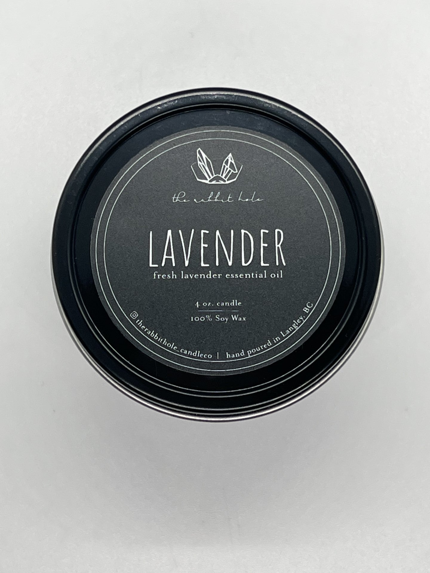 Lavender 4oz. Soy Wax Essential Oil Black Tin