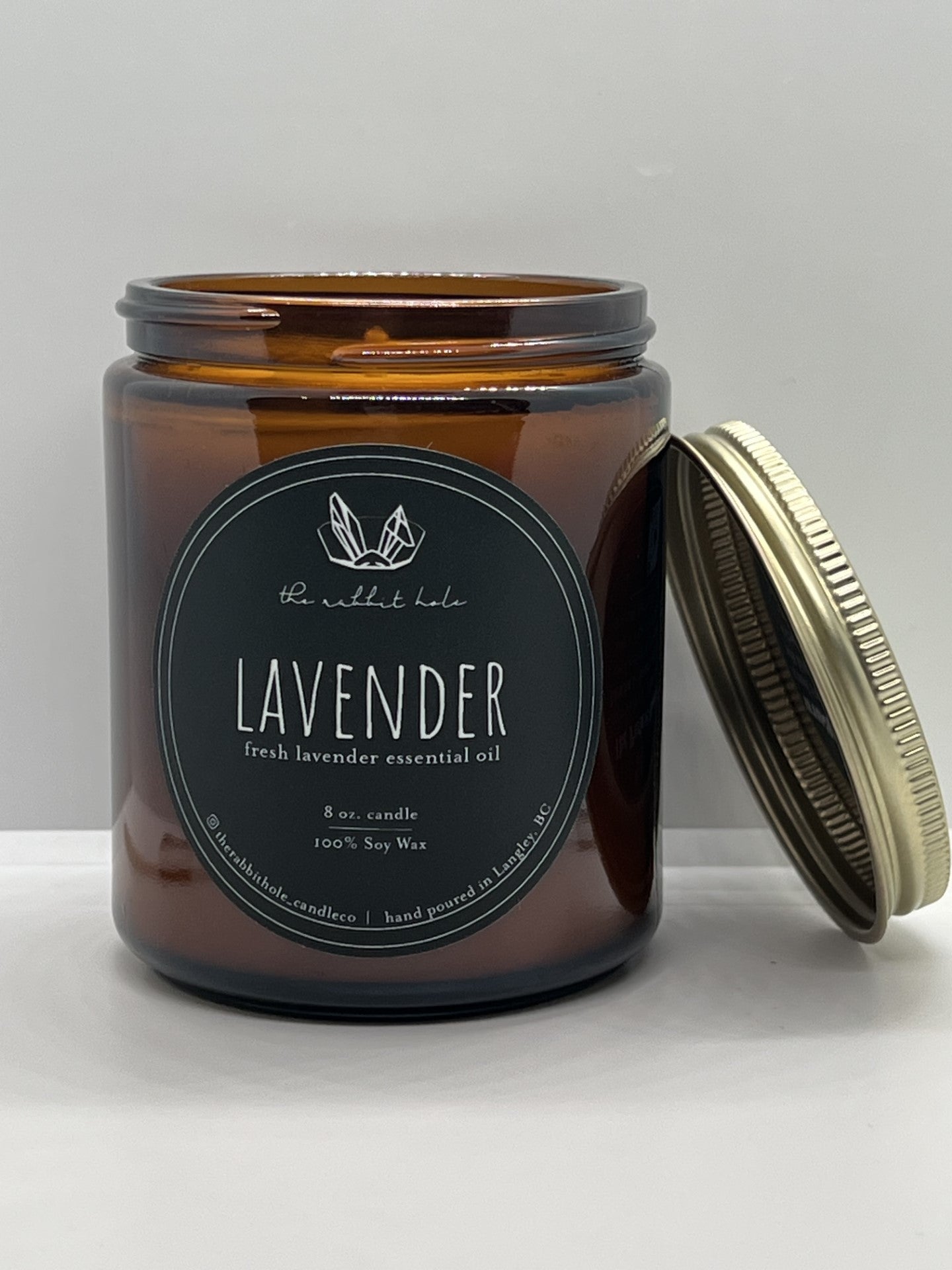 Lavender | 8 oz. Soy Wax Essential Oil Amber Jar