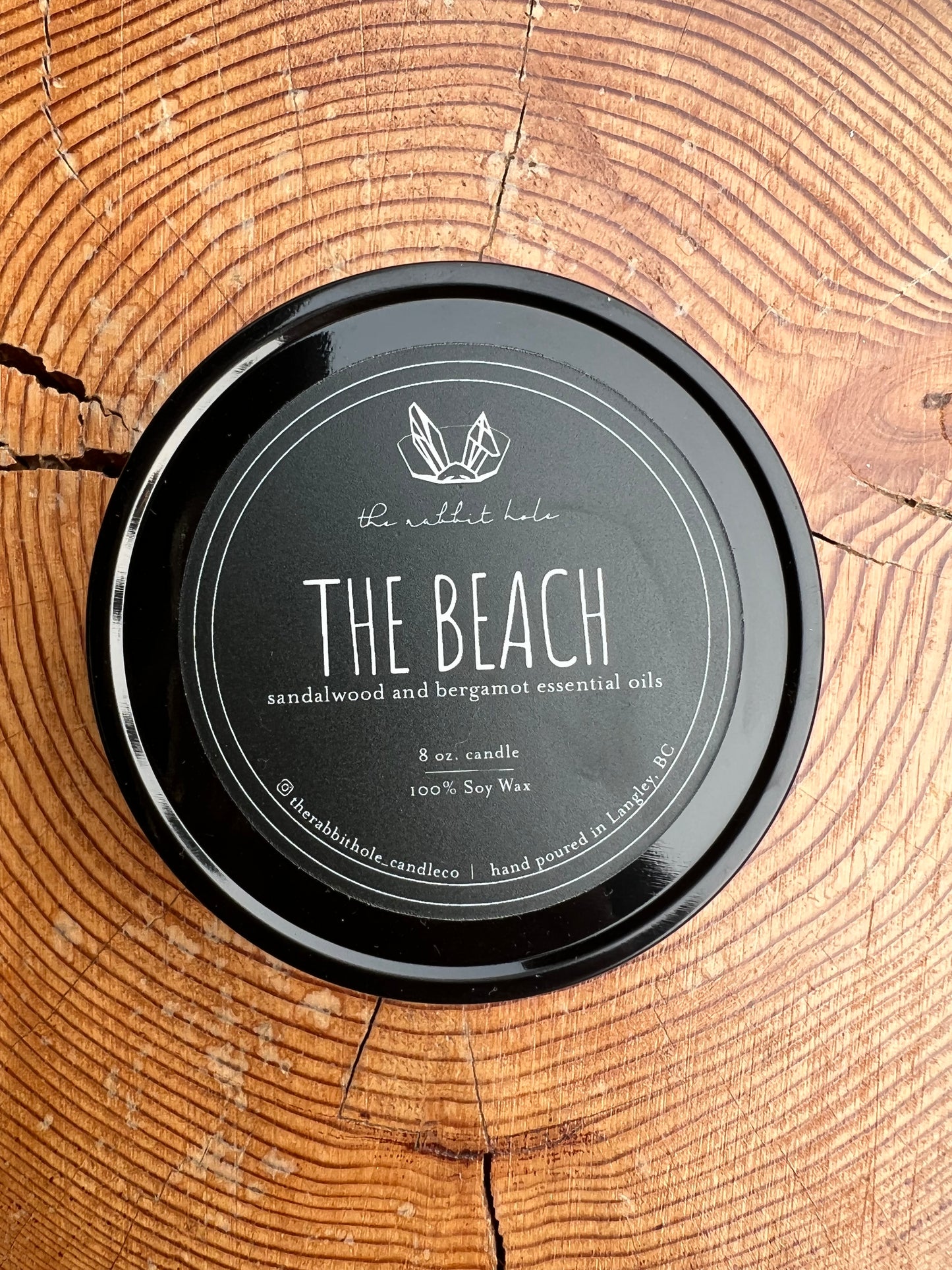 The Beach |  8 oz. Soy Wax Essential Oil Black Tin