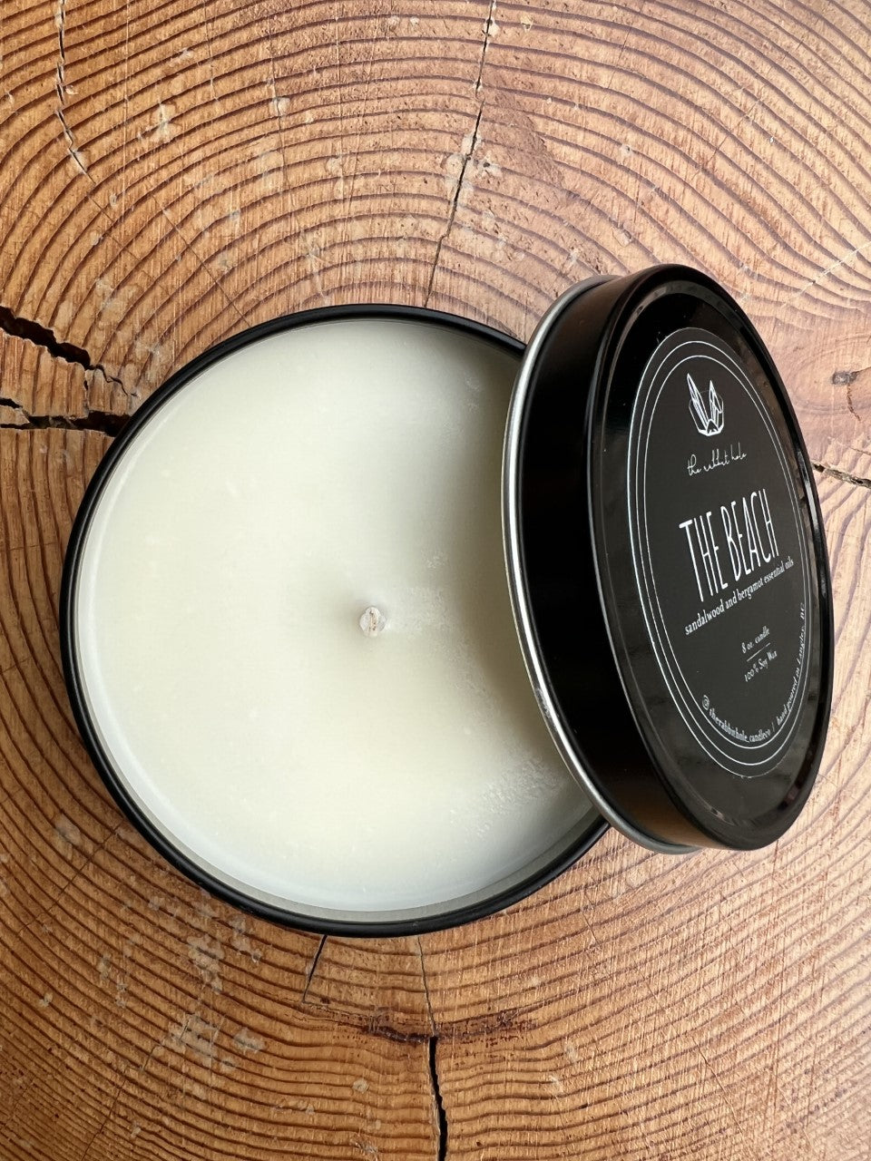 The Beach |  8 oz. Soy Wax Essential Oil Black Tin
