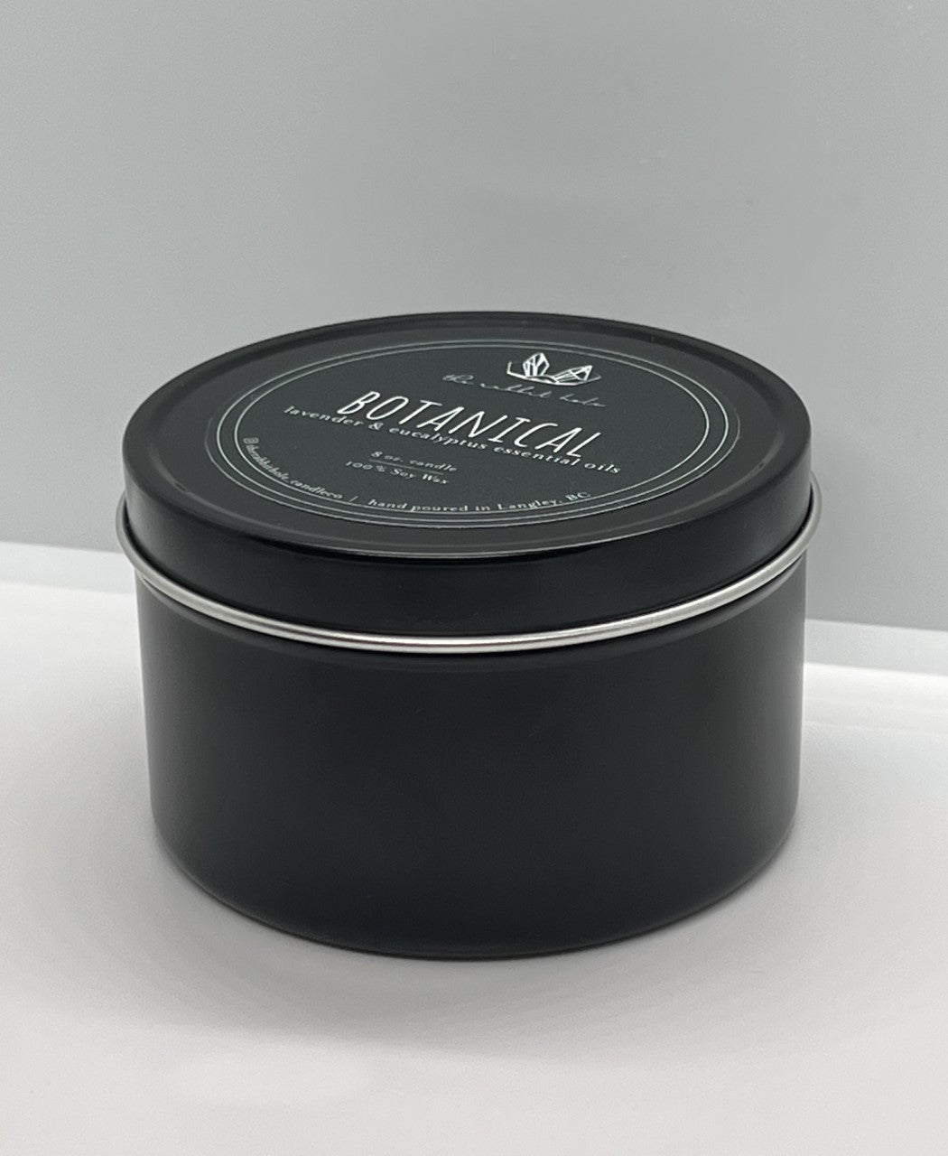 Botanical | 8 oz. Soy Wax Essential Oil Black Tin