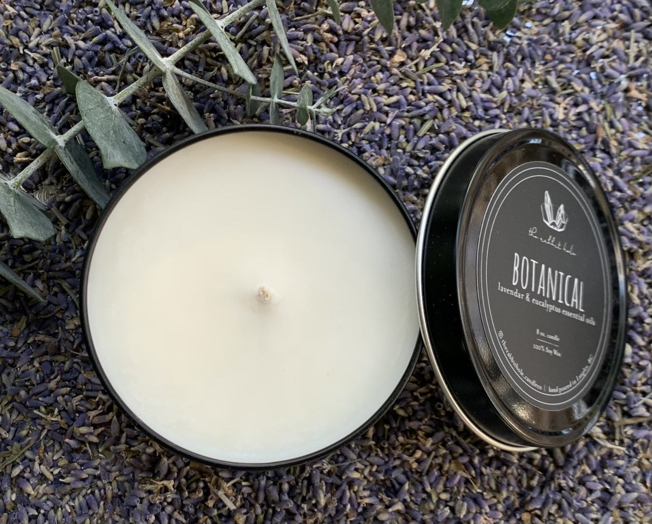 Botanical | 8 oz. Soy Wax Essential Oil Black Tin