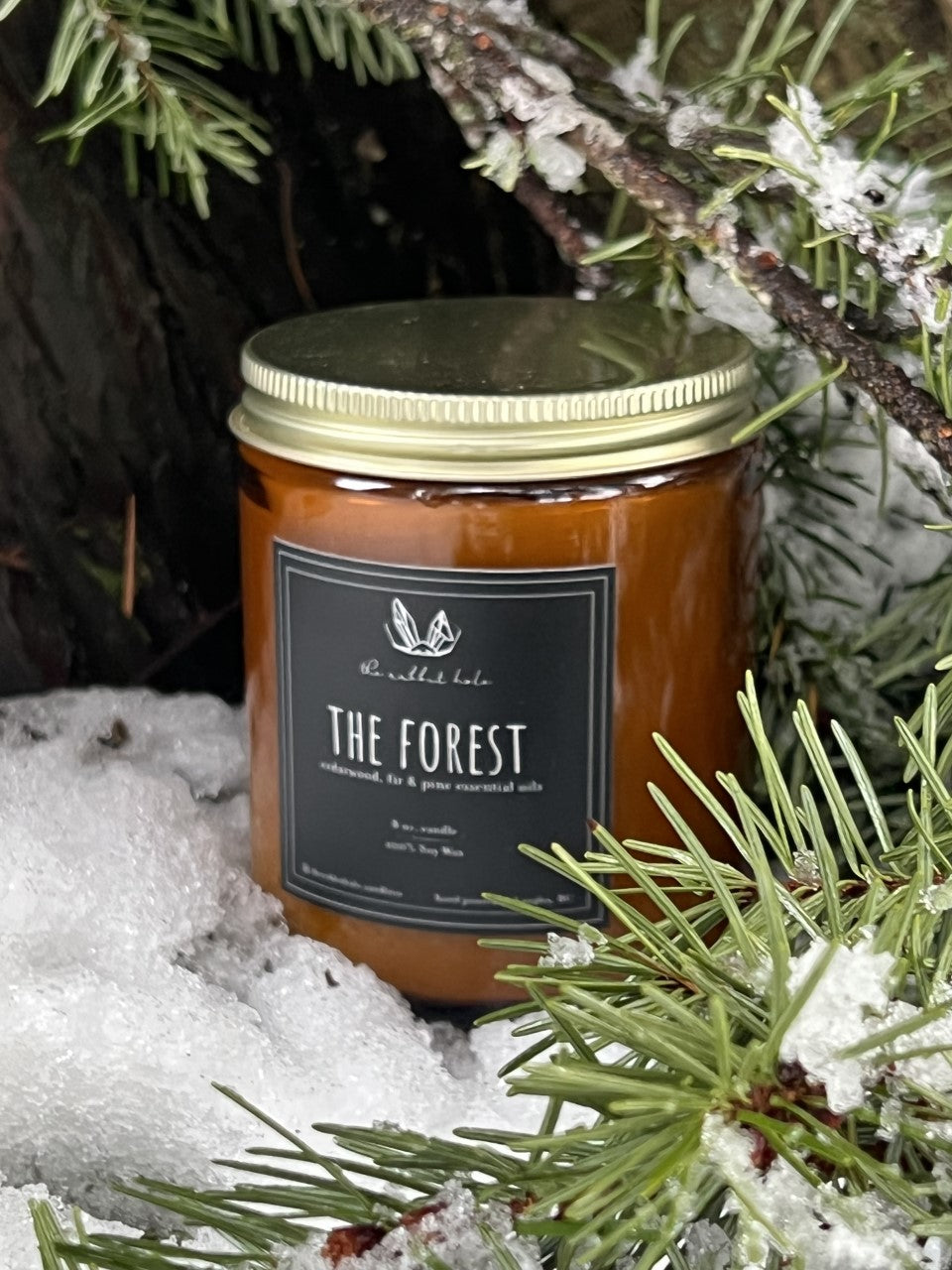 The Forest | 8 oz. Soy Wax Essential Oil Amber Jar
