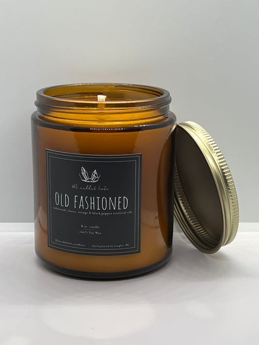 Old Fashioned 8 oz. Soy Wax Essential Oil Amber Jar