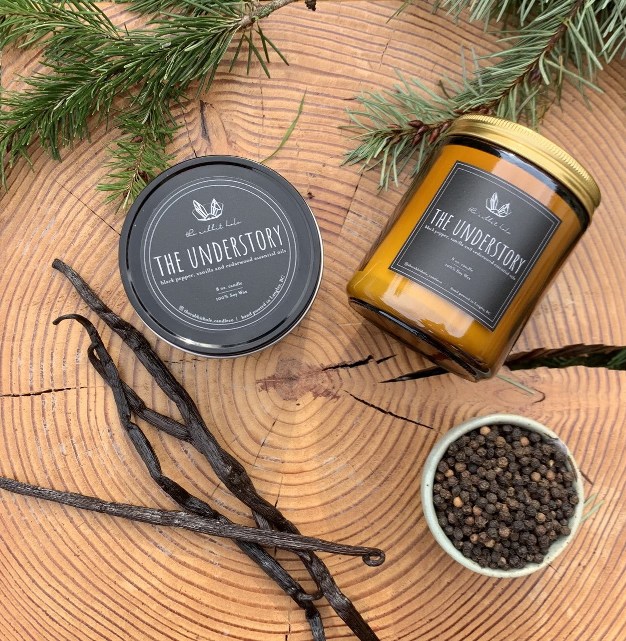 The Understory 8 oz. Soy Wax Essential Oil Amber Jar