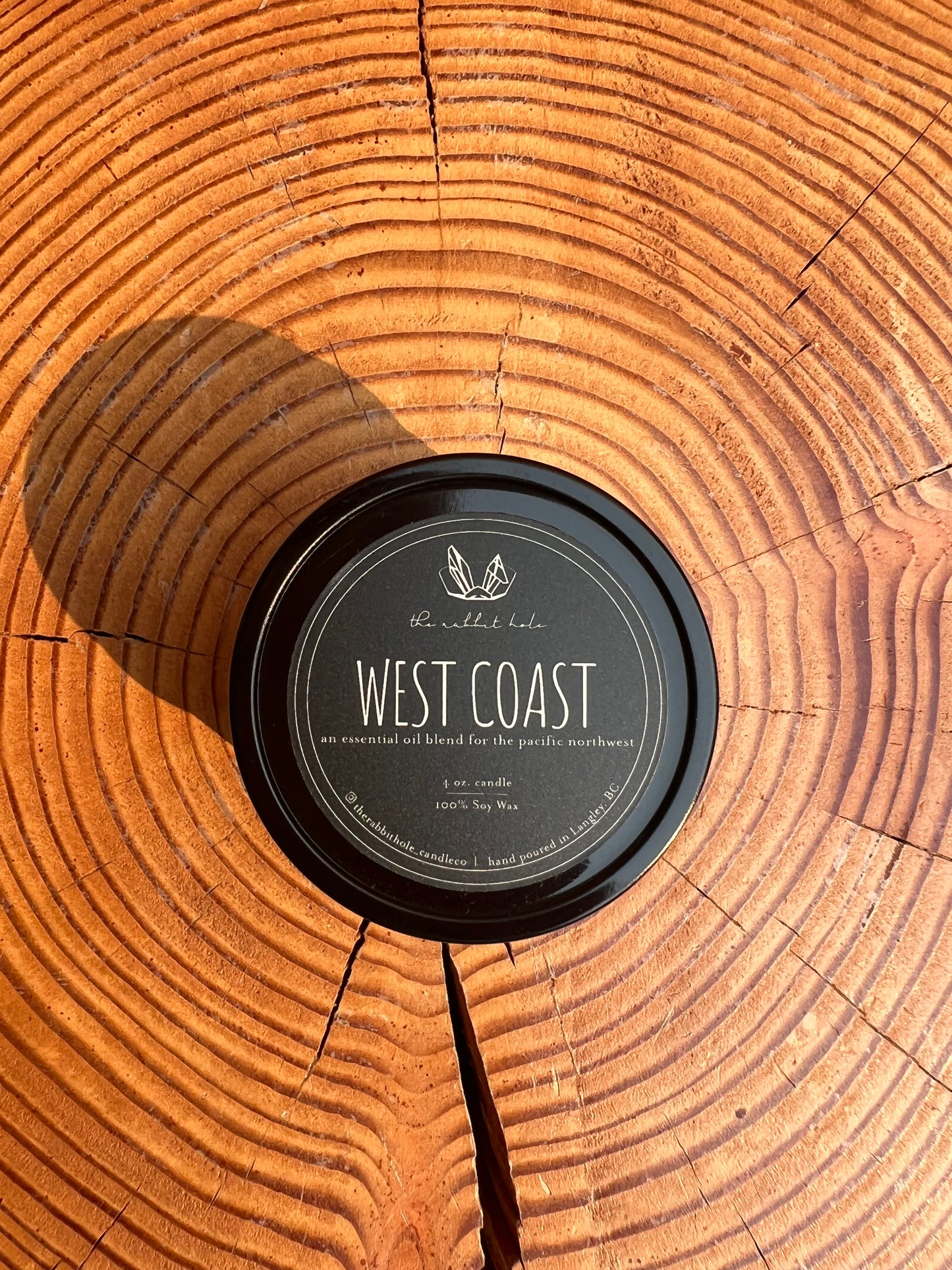 West Coast 8 oz. Soy Wax Essential Oil Black Tin