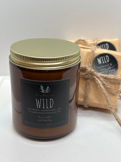 Wild | 8 oz. Soy Wax Essential Oil Amber Jar