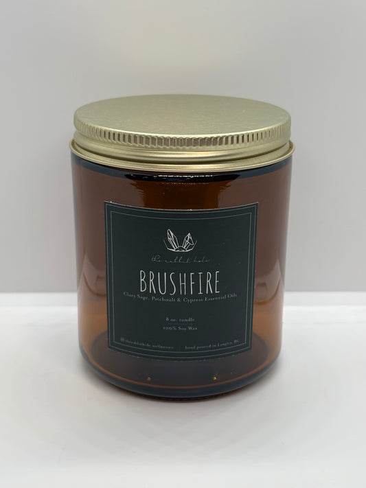 Brushfire | 8 oz. Soy Wax Essential Oil Amber Jar