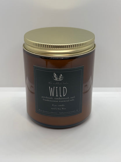 Wild | 8 oz. Soy Wax Essential Oil Amber Jar