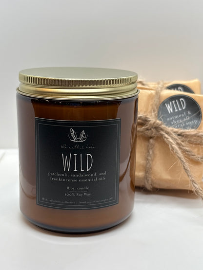 Wild | 8 oz. Soy Wax Essential Oil Amber Jar