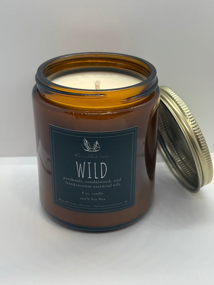 Wild | 8 oz. Soy Wax Essential Oil Amber Jar