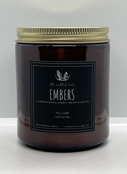 Embers 8 oz. Soy Wax Essential Oil Amber Jar
