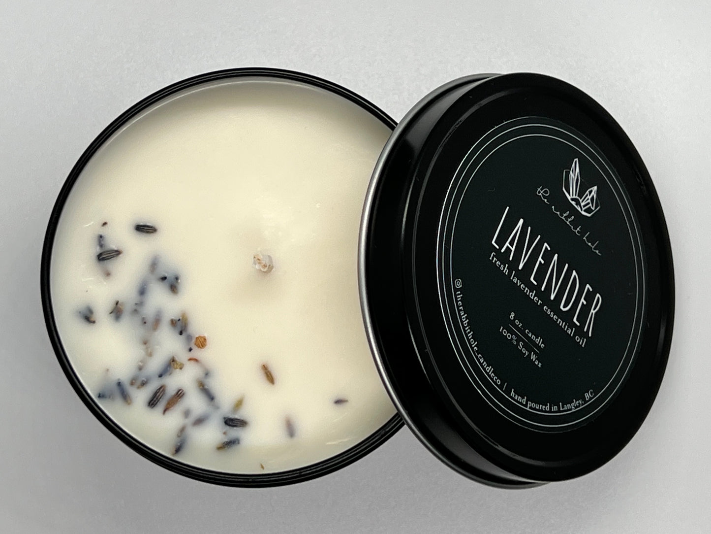 Lavender | 8 oz. Soy Wax Essential Oil Black Tin
