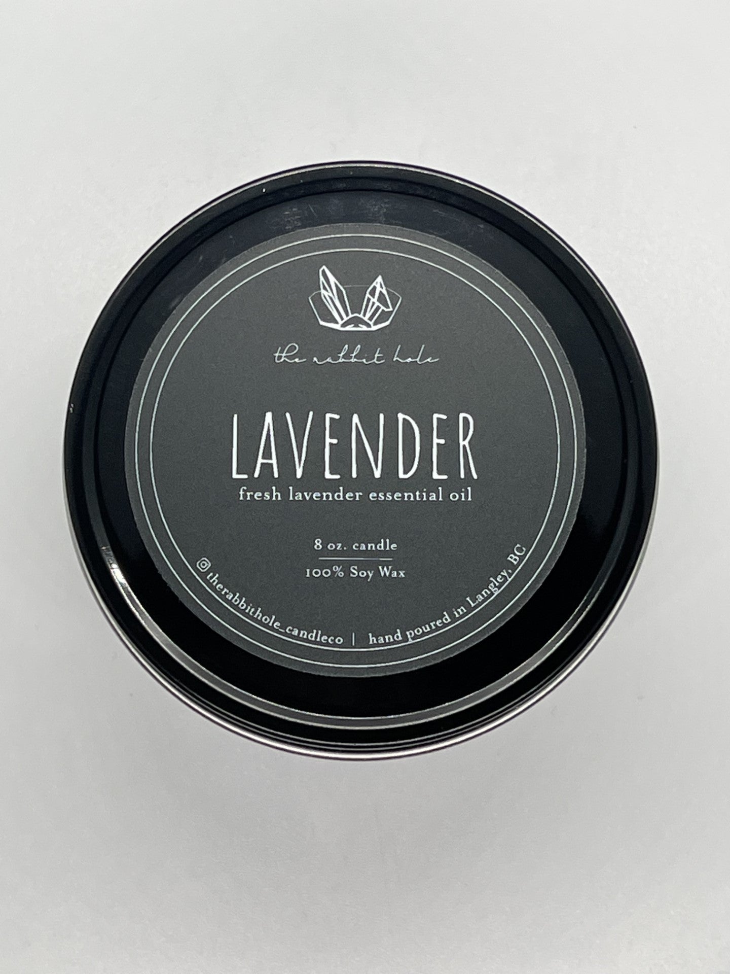 Lavender | 8 oz. Soy Wax Essential Oil Black Tin