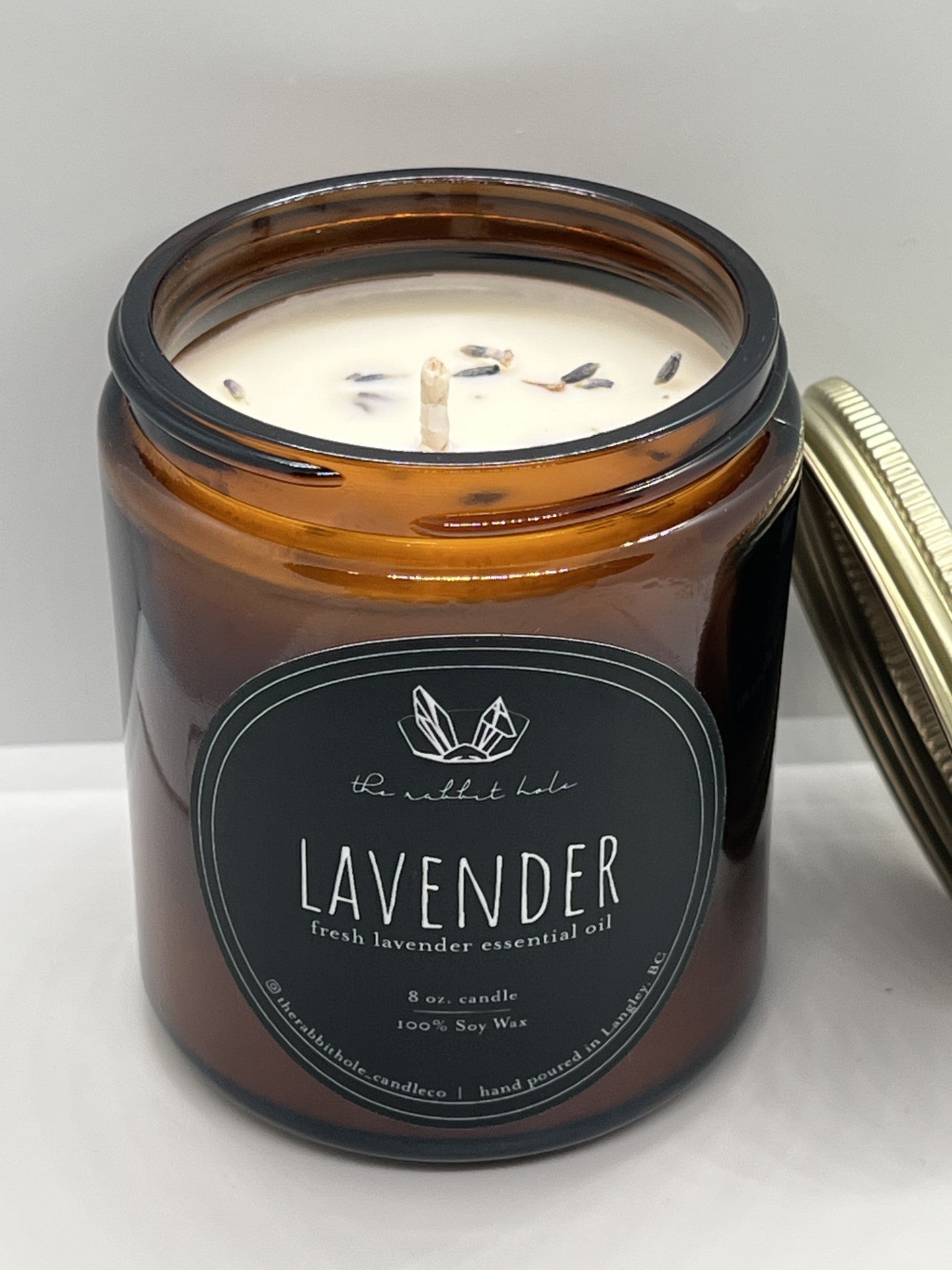 Lavender | 8 oz. Soy Wax Essential Oil Amber Jar