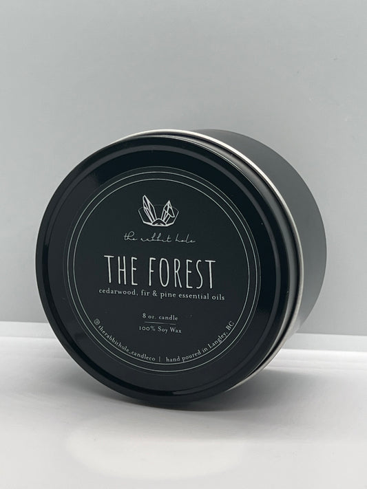 The Forest | 8 oz. Soy Wax Essential Oil Black Tin