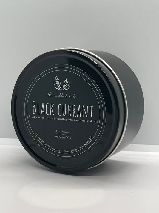 Black Currant | 8 oz. Soy Wax Natural Oil Black Tin