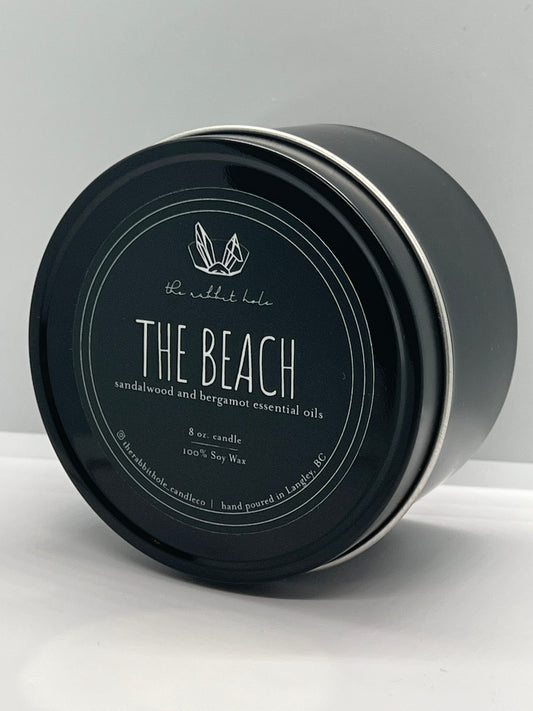 The Beach |  8 oz. Soy Wax Essential Oil Black Tin