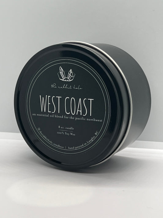 West Coast 8 oz. Soy Wax Essential Oil Black Tin