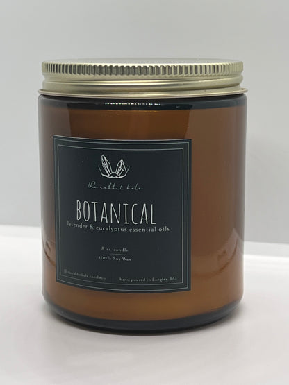 Botanical | 8 oz. Soy Wax Essential Oil Amber Jar