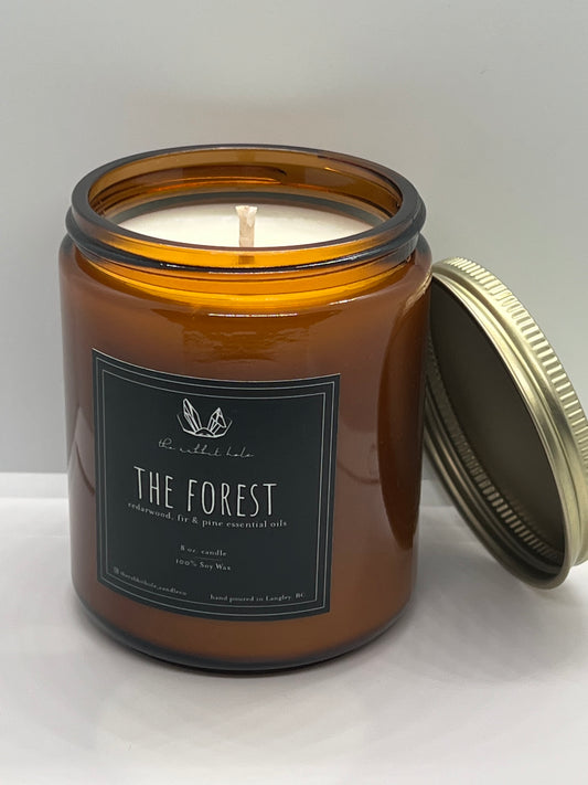 The Forest | 8 oz. Soy Wax Essential Oil Amber Jar