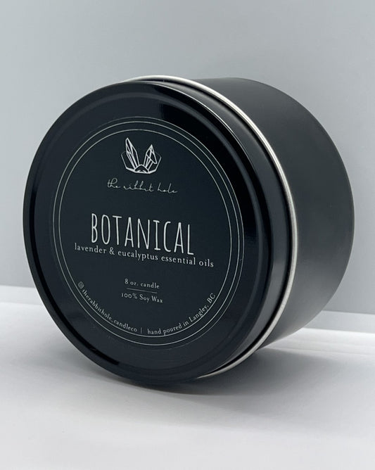 Botanical | 8 oz. Soy Wax Essential Oil Black Tin