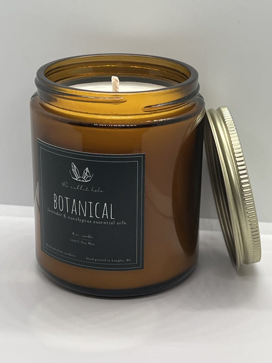 Botanical | 8 oz. Soy Wax Essential Oil Amber Jar