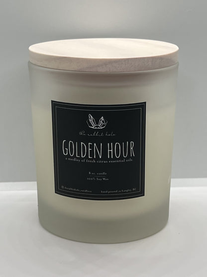 Golden Hour | 8 oz. Soy Wax Essential Oil Candle Lux Vessel