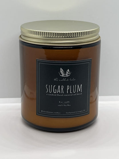 Sugarplum | 8 oz. Soy Wax Essential Oil Amber Jar